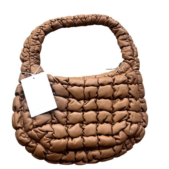 Cos quilted mini bag dark beige leather - Picture 1 of 6